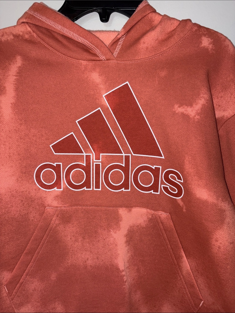 NWT adidas Kids Hoodie in Rust Orange Tie-Dye - Picture 2 of 5